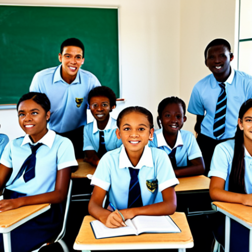 **

"A diverse group of Antiguan and Barbudan students in school uniforms, learning in a bright and modern classroom, fully clothed, appropriate content, safe for work, perfect anatomy, natural proportions, family-friendly, educational setting, high quality, professional illustration."

**