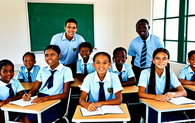 **

"A diverse group of Antiguan and Barbudan students in school uniforms, learning in a bright and modern classroom, fully clothed, appropriate content, safe for work, perfect anatomy, natural proportions, family-friendly, educational setting, high quality, professional illustration."

**