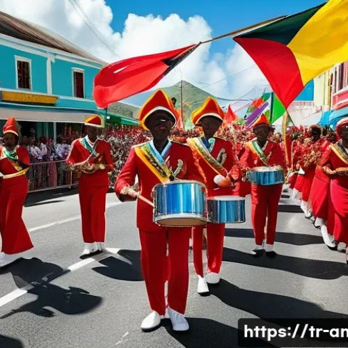 Home 9 앤티가 바부다 독립 기념일 - **Antigua and Barbuda Independence Day Parade:**
A vibrant, high-angle shot of an energetic Inde...